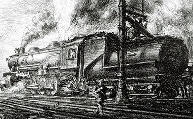 Erie R.R. Loco Watering