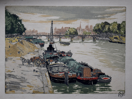 [Unloading Barges, Seine River, Paris]