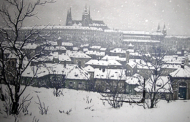 Hradcany Castle Under Snow, Prague