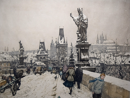 Charles Bridge in Winter, Prague
