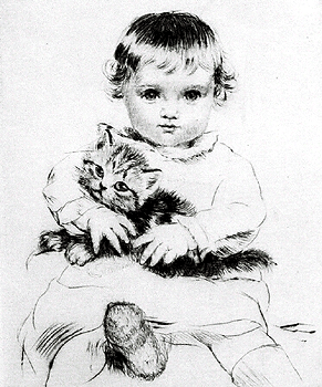 Young Child with Kitten